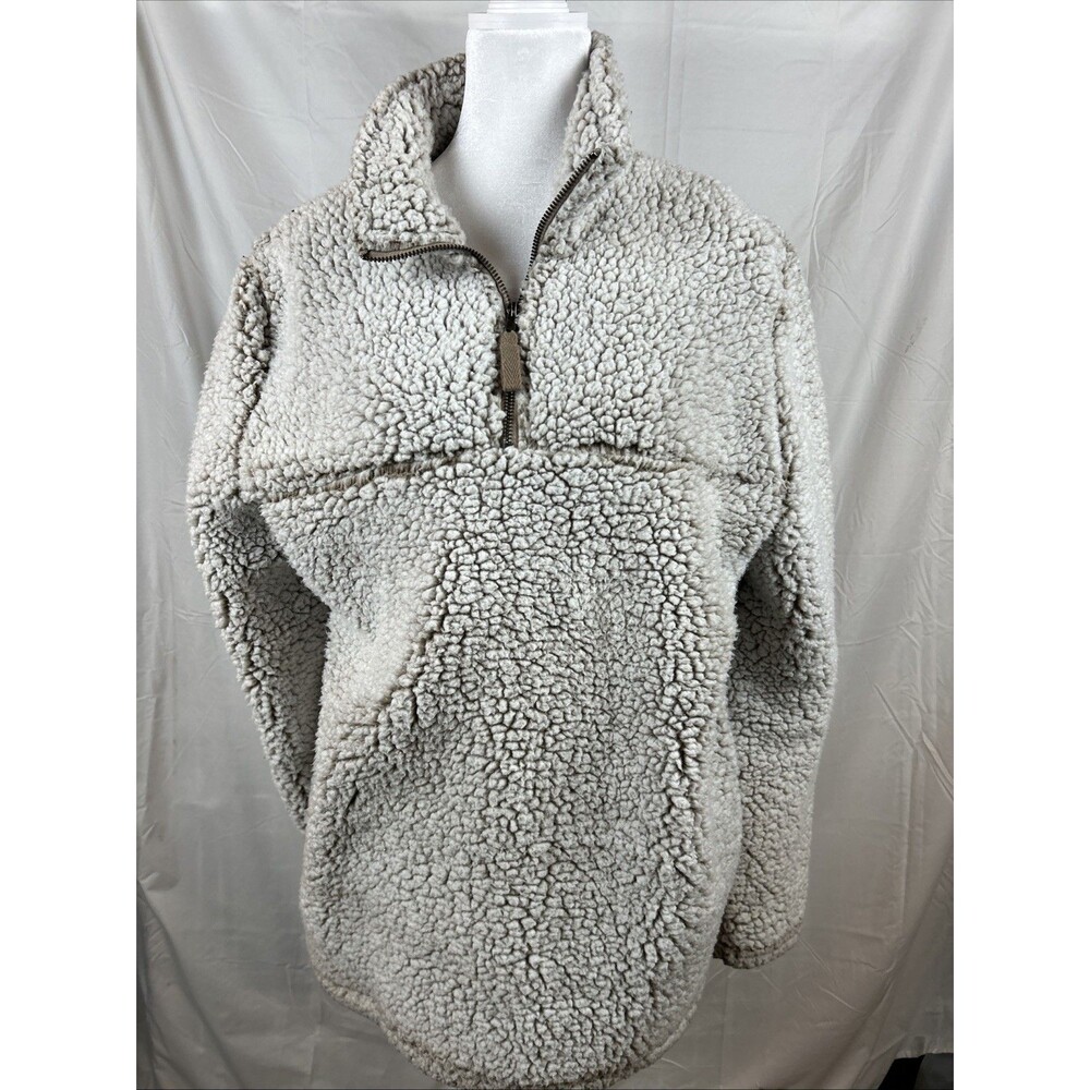 Sherpa pullover by Dearwest Size XL Tan And Cream Warm Comfy Long Sleeve